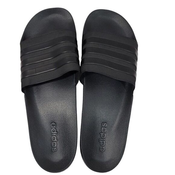 Adidas Adilette Slides Mens Size 18 Black 3 Stripe Shoes Sandals Beach Water NEW - Picture 5 of 13